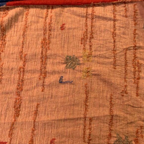 KAPITAL Orange Multi Color Trees Squares Oversized Wool Scarf - Picture 6 of 6